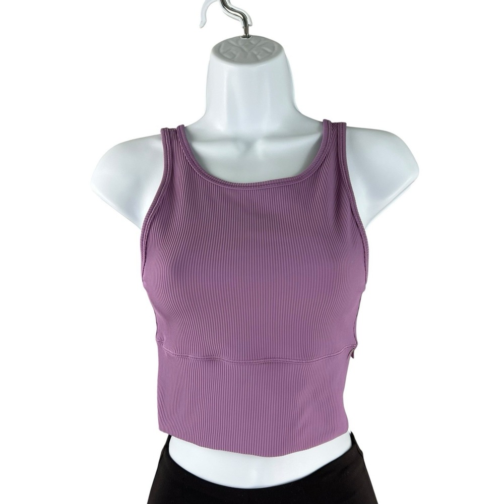 Lululemon‎ Tank Top Womens Size 2 Purple Power Pivot Ribbed Activewear